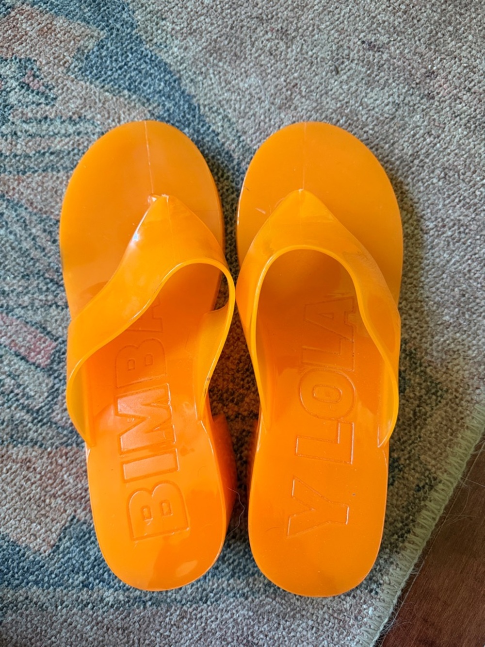 Bright Orange Jelly Flip-Heel Sandals - Ylola